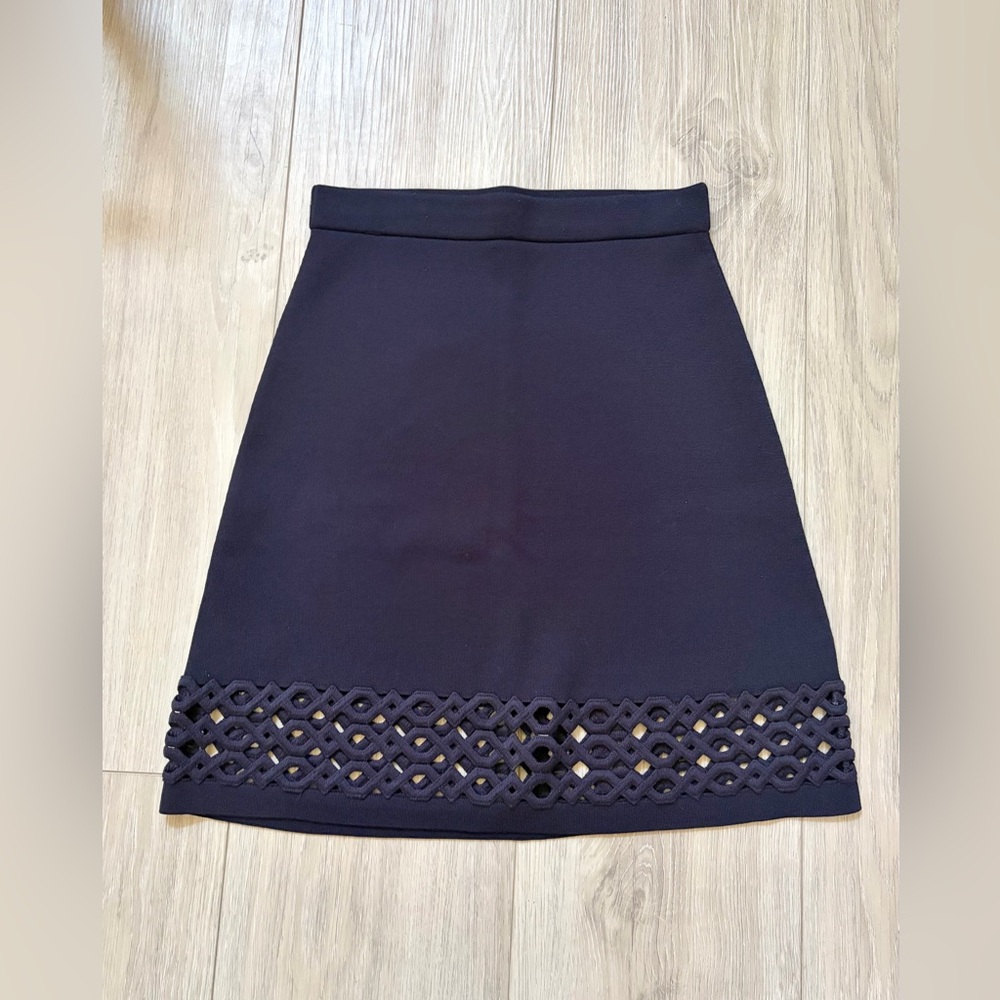 (NEW) Ann Taylor Knit A-Line Skirt with Lattice Detail